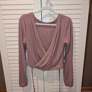 Latched Mama Mauve Wrap Top